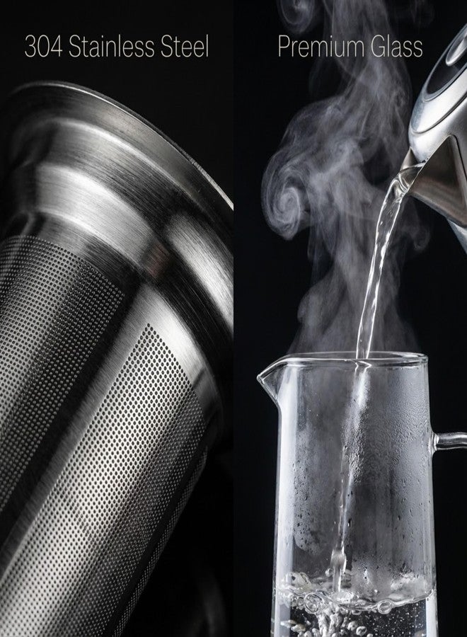 ماكينة تحضير القهوة الباردة والشاي المثلج من GWNF، سعة 1.4 لتر/48 أونصة، إبريق زجاجي من البوروسيليكات مع فلتر من الفولاذ المقاوم للصدأ، غطاء محكم الإغلاق، آمنة للغسل في غسالة الأطباق، سهلة الاستخدام | دليل المستخدم وفرشاة مرفقة - Image 2